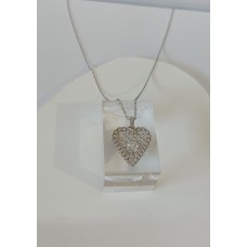 Ασημένιο κολιέ - Καρδιά με ζιργκόν (SN226)